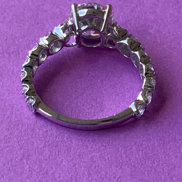 ❌SOLD❌MOISSANITE SOLITARE RING 1.26 TWC/LAB-CREATED/14K WHITE GOLD-PLATED - Picture 6 of 7